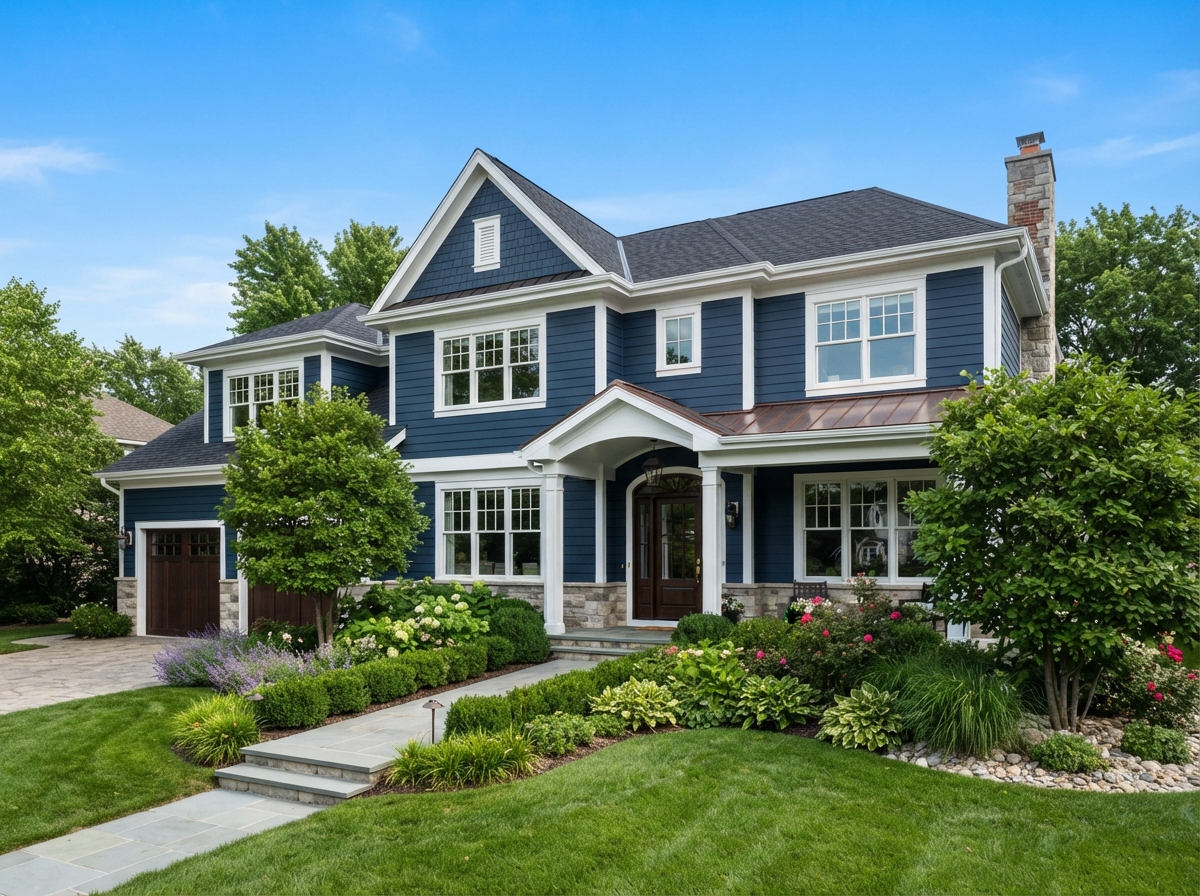 Exterior house painting service on a Little Rock home