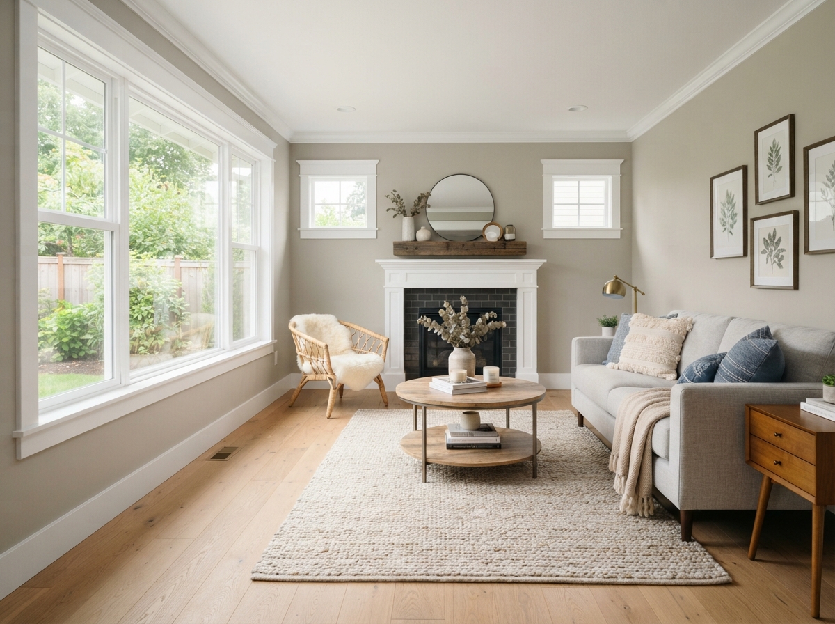 Interior house painting service in Little Rock living room